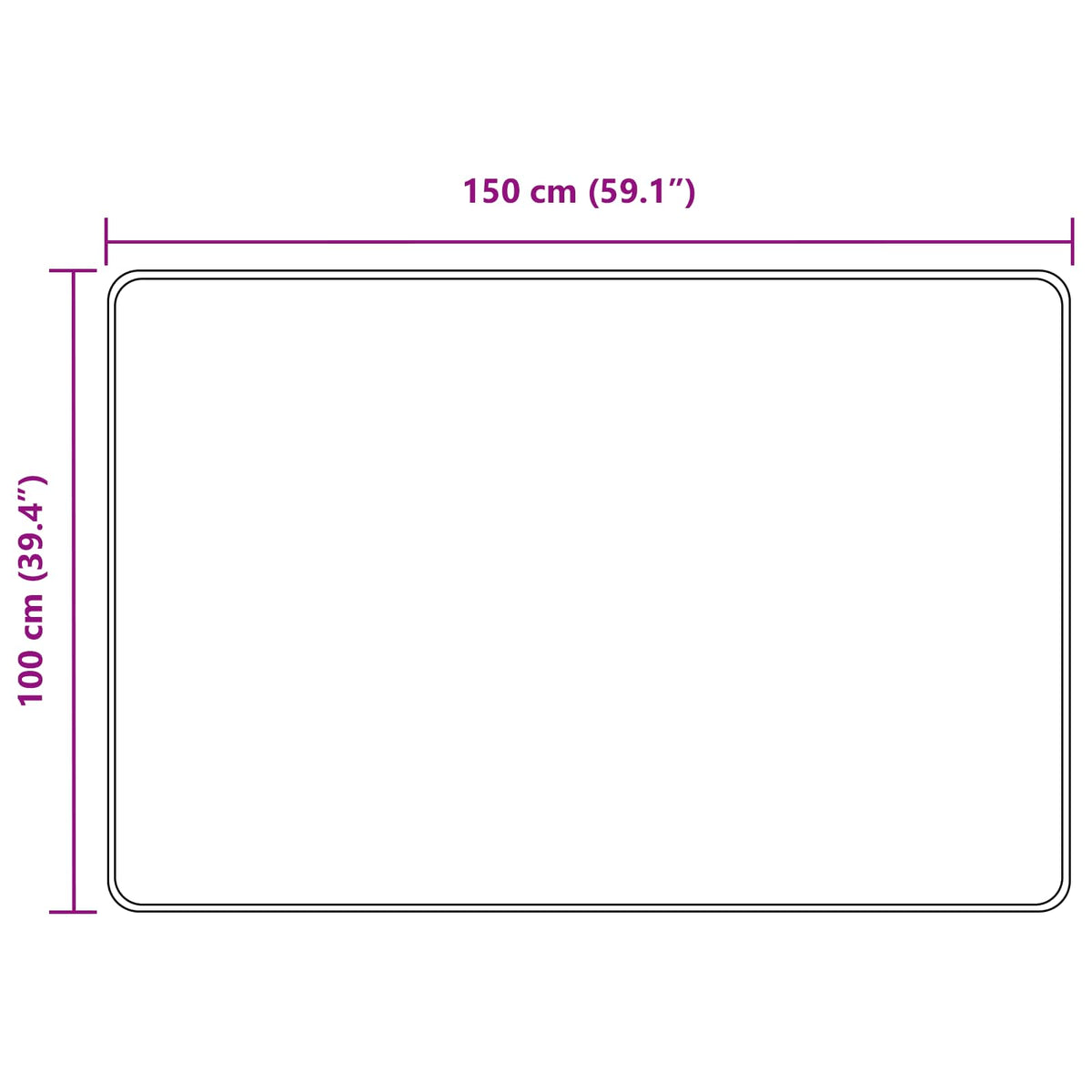 Tæppe Runner MARSA Sort 100 x 150 cm Polyester og PVC