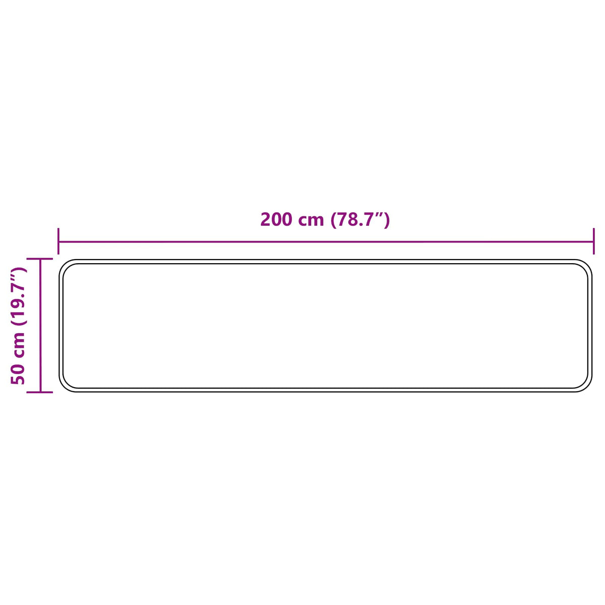 Tæppe Runner MARSA Grå 50 x 200 cm Polyester og PVC