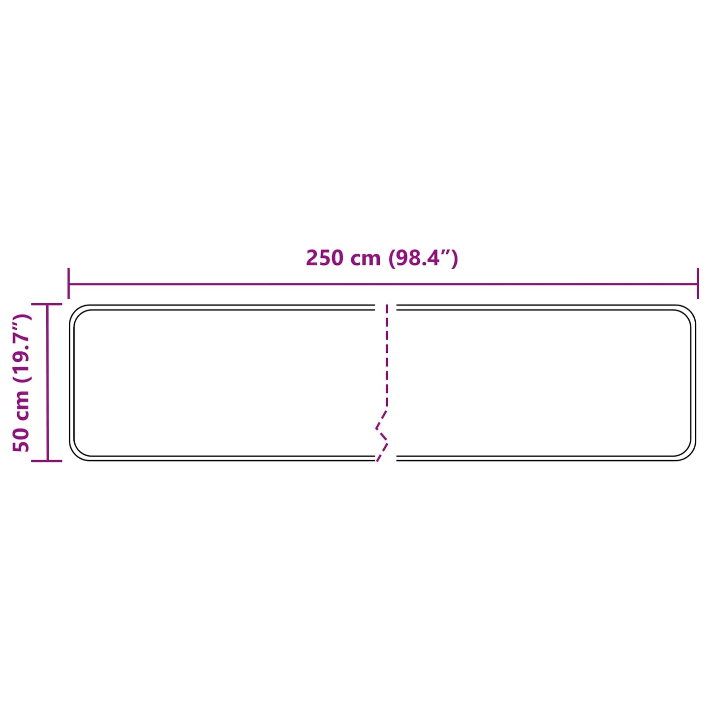 Tæppe Runner MARSA Grå 50 x 250 cm Polyester og PVC