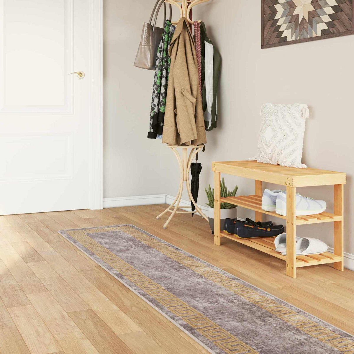 Tæppe Runner MARSA Grå 50 x 450 cm Polyester og PVC