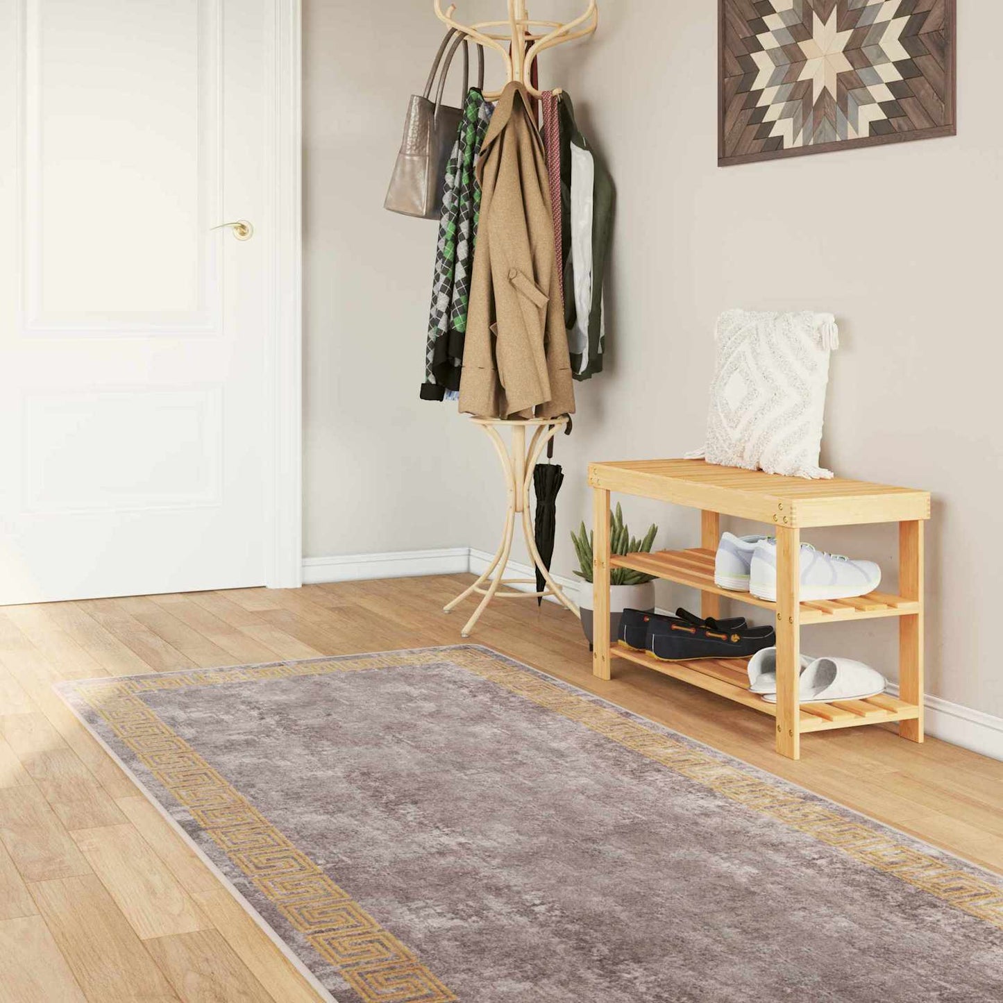 Tæppe Runner MARSA Grå 100 x 350 cm Polyester og PVC