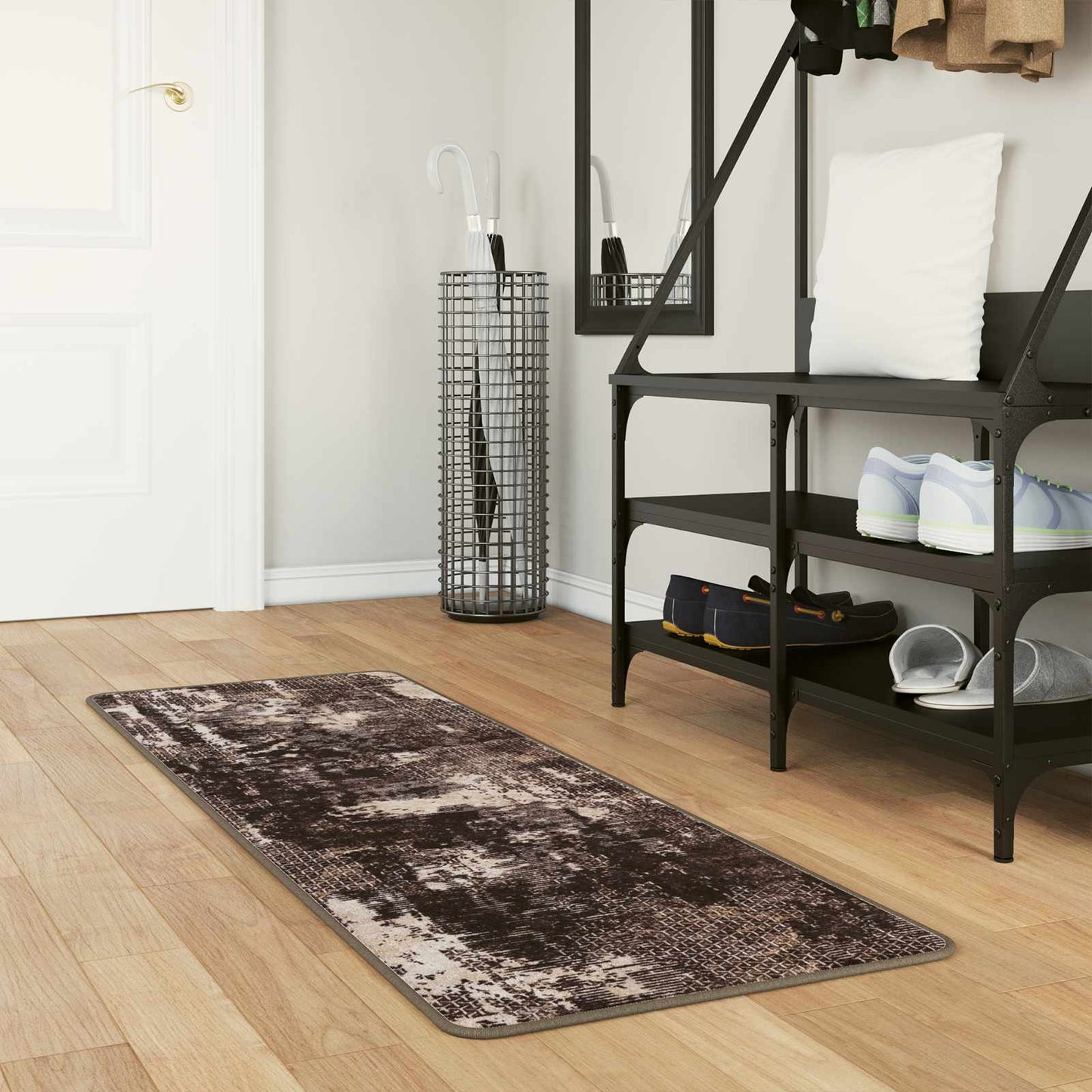 Tæppe Runner MARSA Sort 50 x 200 cm Polyester og PVC
