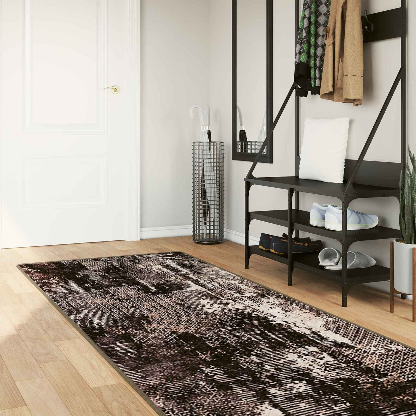 Tæppe Runner MARSA Sort 80 x 350 cm Polyester og PVC