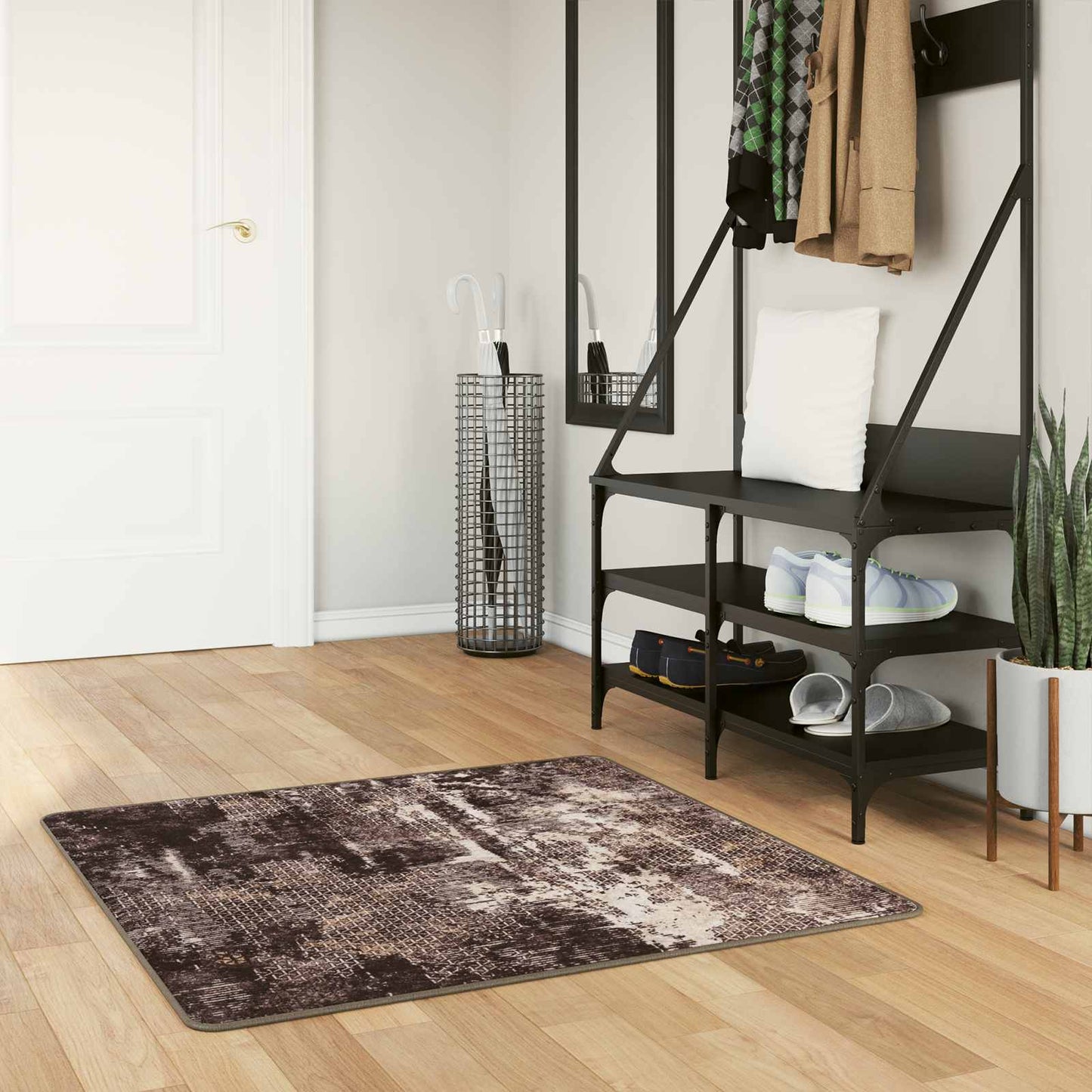 Tæppe Runner MARSA Sort 100 x 100 cm Polyester og PVC