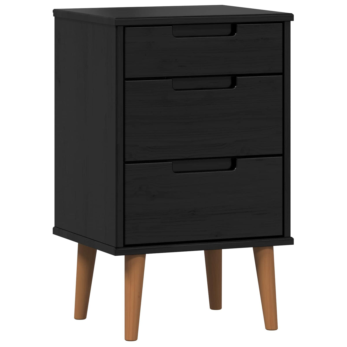 Natskab MOLDE Sort 40 x 35 x 65 cm Massivt fyrretræ