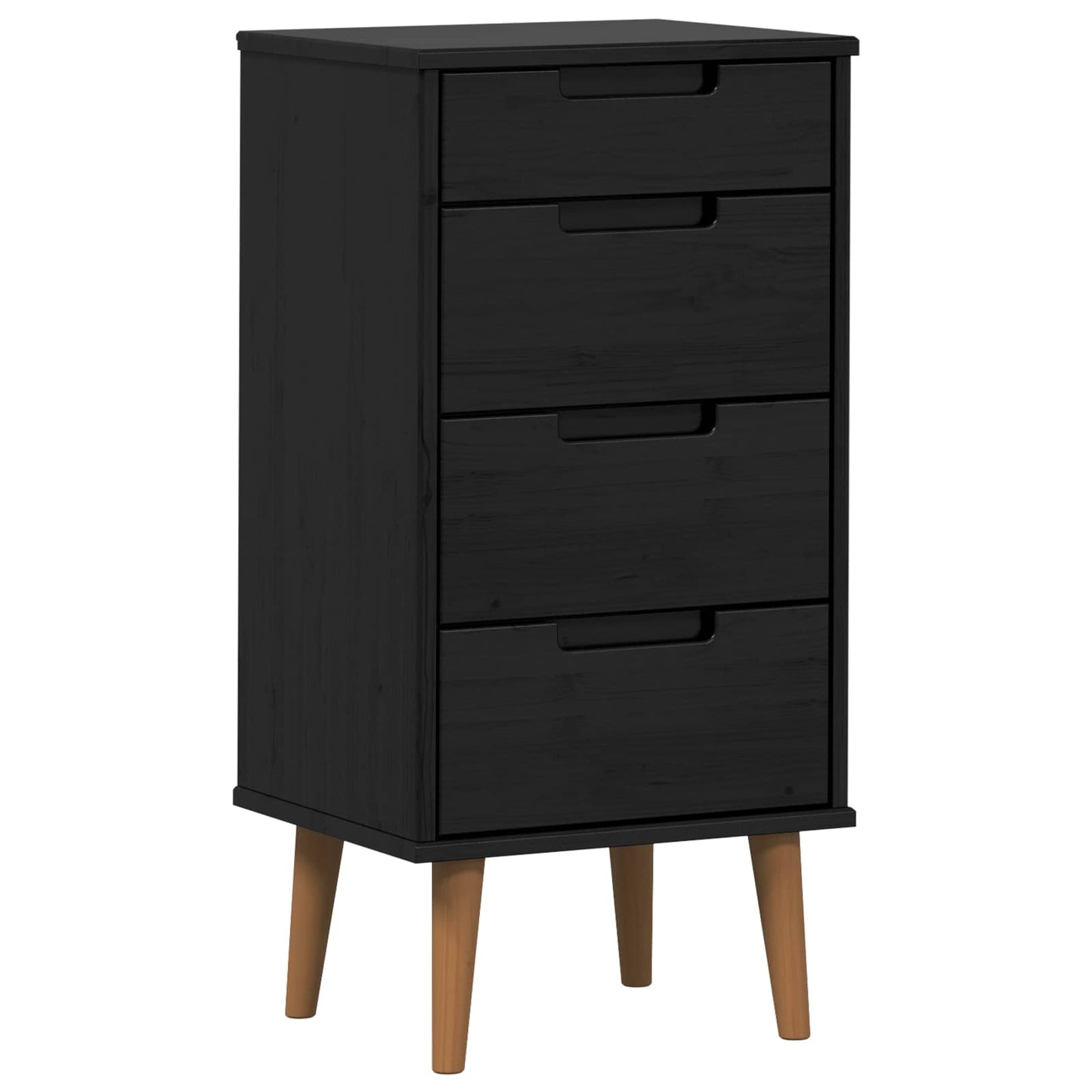 Skuffeskab MOLDE Sort 40 x 35 x 82 cm Massivt fyrretræ