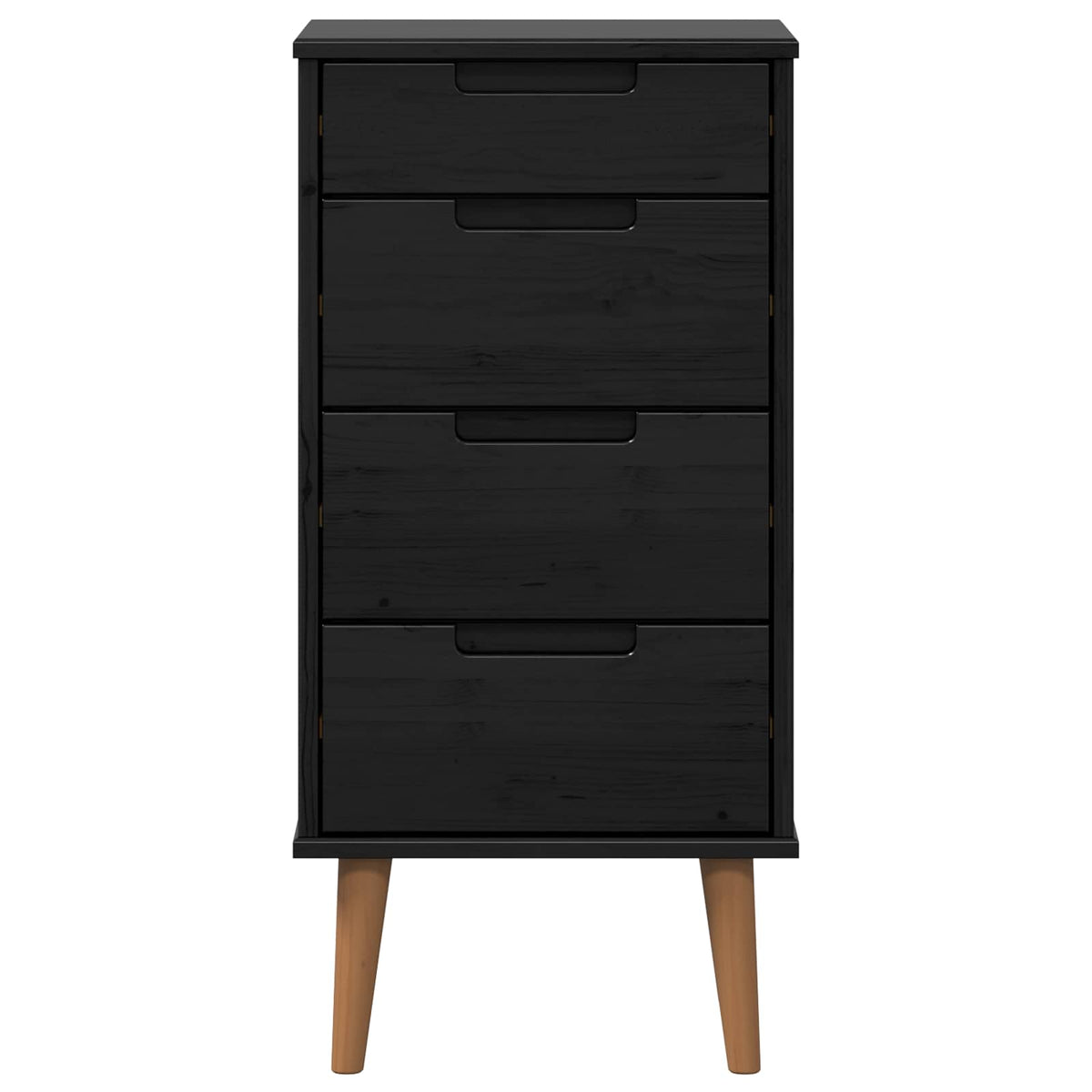 Skuffeskab MOLDE Sort 40 x 35 x 82 cm Massivt fyrretræ