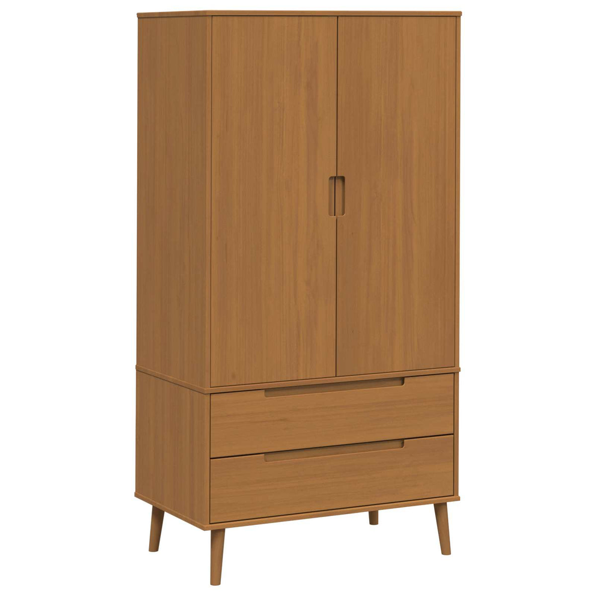 Garderobeskab MOLDE Karamel 90 x 55 x 175 cm Massivt fyrretræ