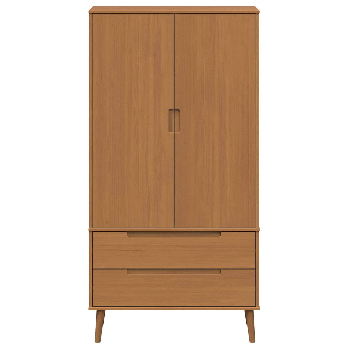 Garderobeskab MOLDE Karamel 90 x 55 x 175 cm Massivt fyrretræ