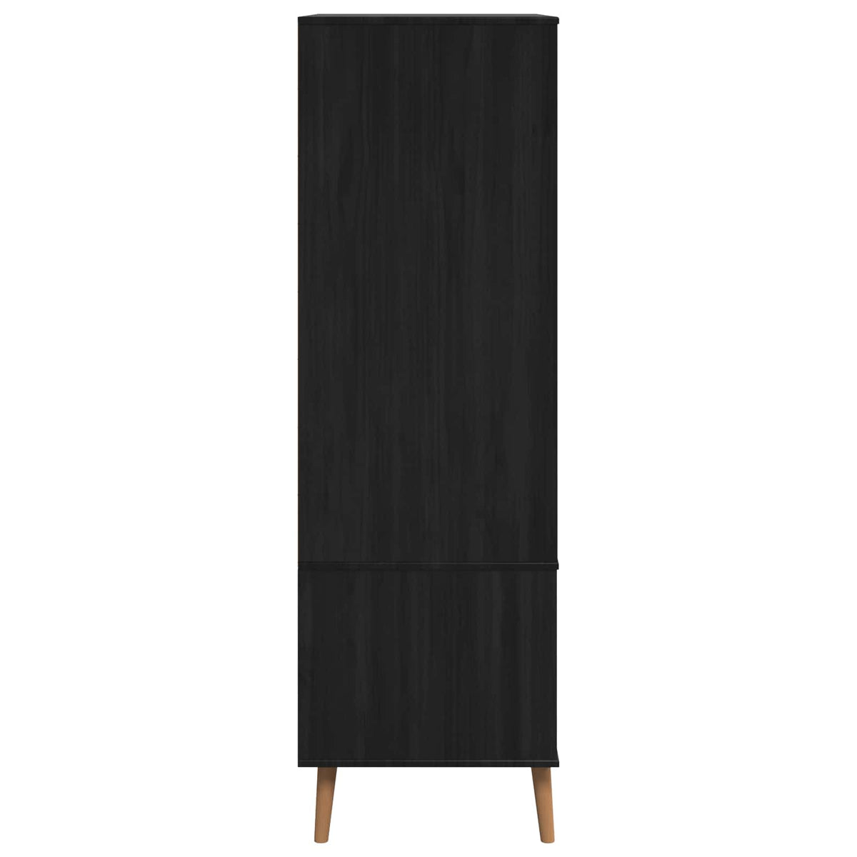 Garderobeskab MOLDE Sort 90 x 55 x 175 cm Massivt fyrretræ