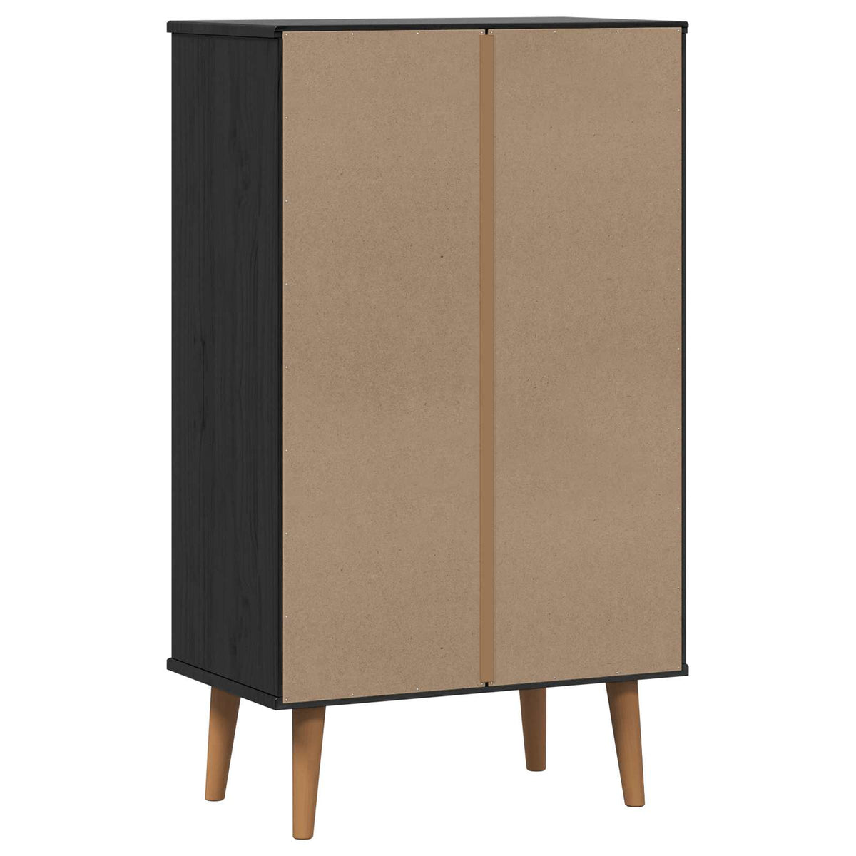 Sko skab MOLDE 59,5 x 35 x 103 cm Massivt fyrretræ Sort