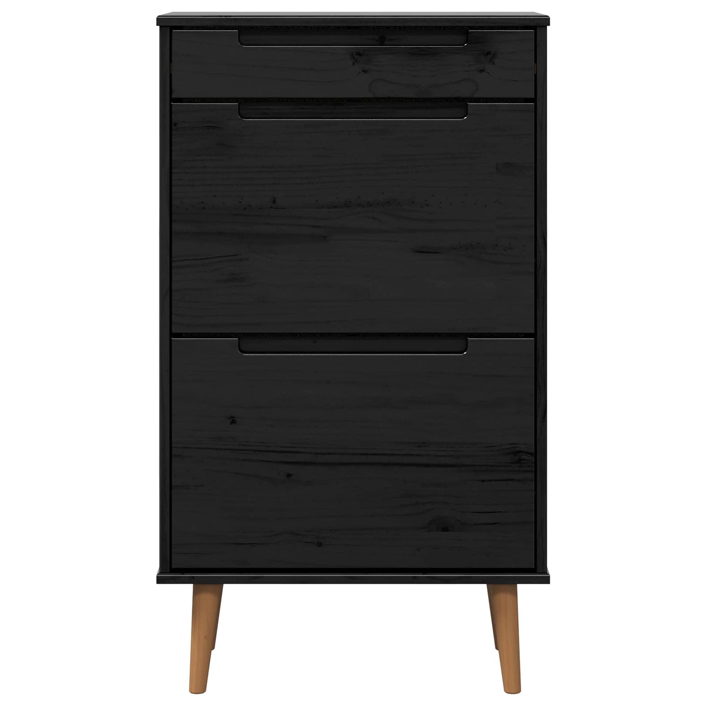 Sko skab MOLDE 59,5 x 35 x 103 cm Massivt fyrretræ Sort