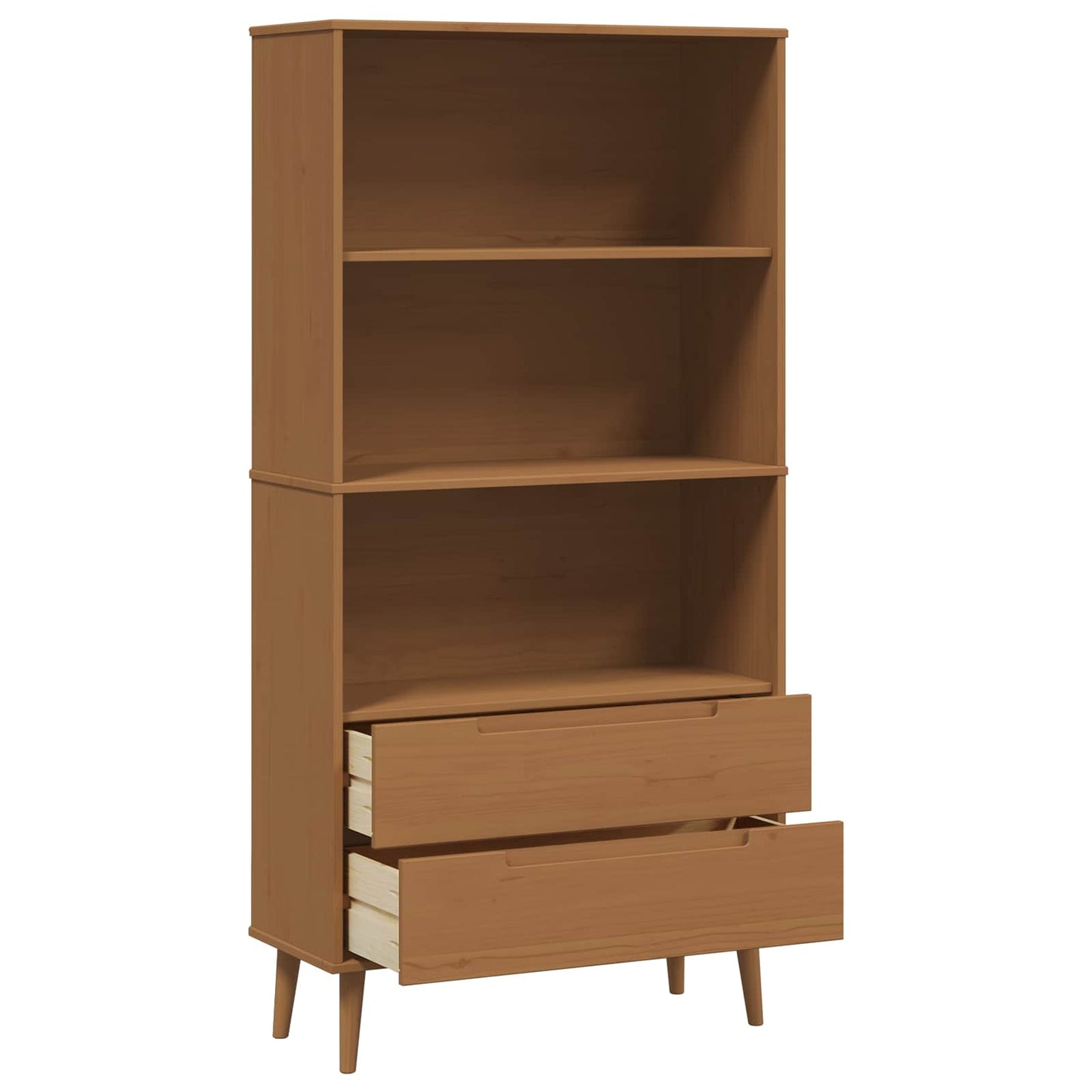 Bogreol MOLDE 85 x 35 x 170,5 cm Massivt fyrretræ Karamel