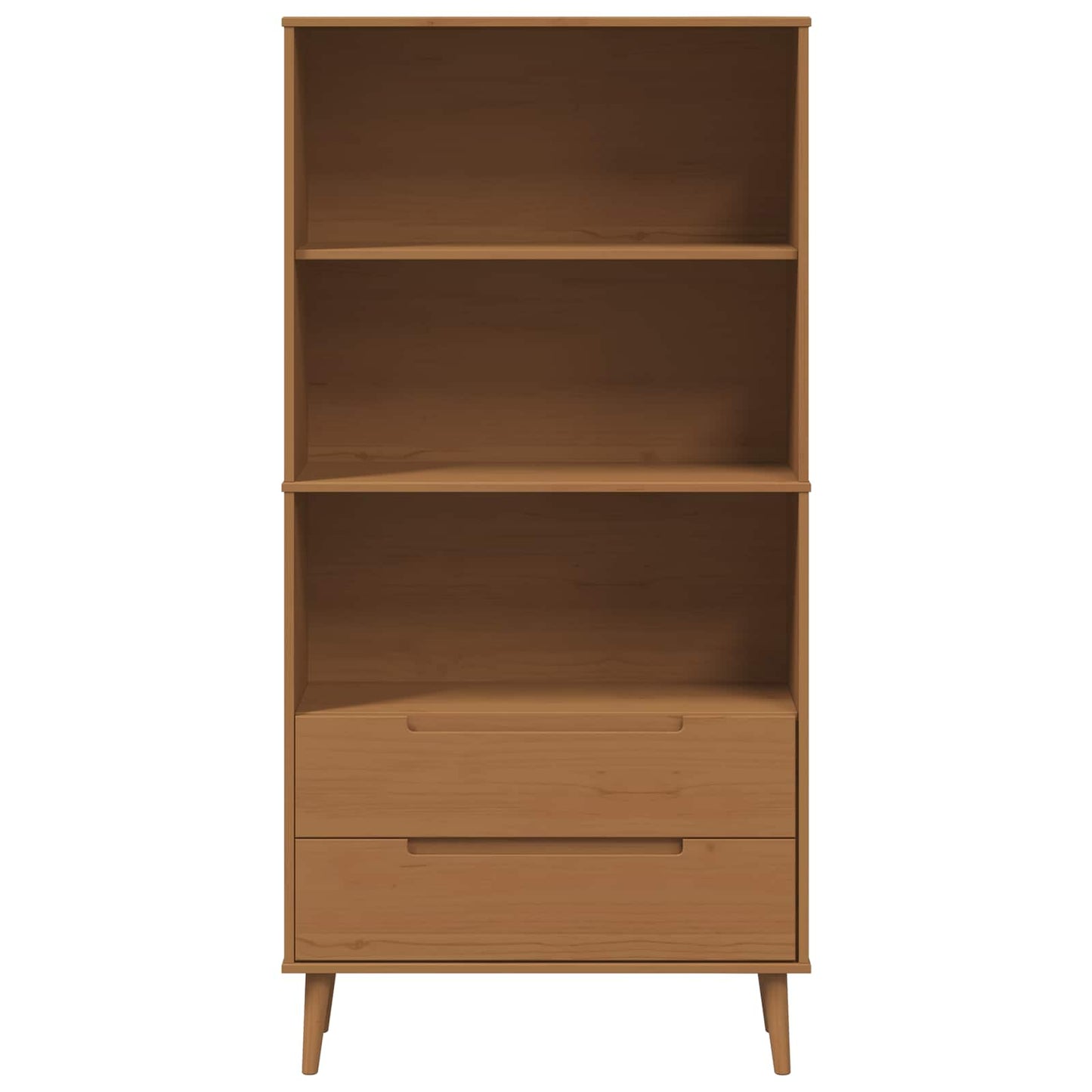 Bogreol MOLDE 85 x 35 x 170,5 cm Massivt fyrretræ Karamel