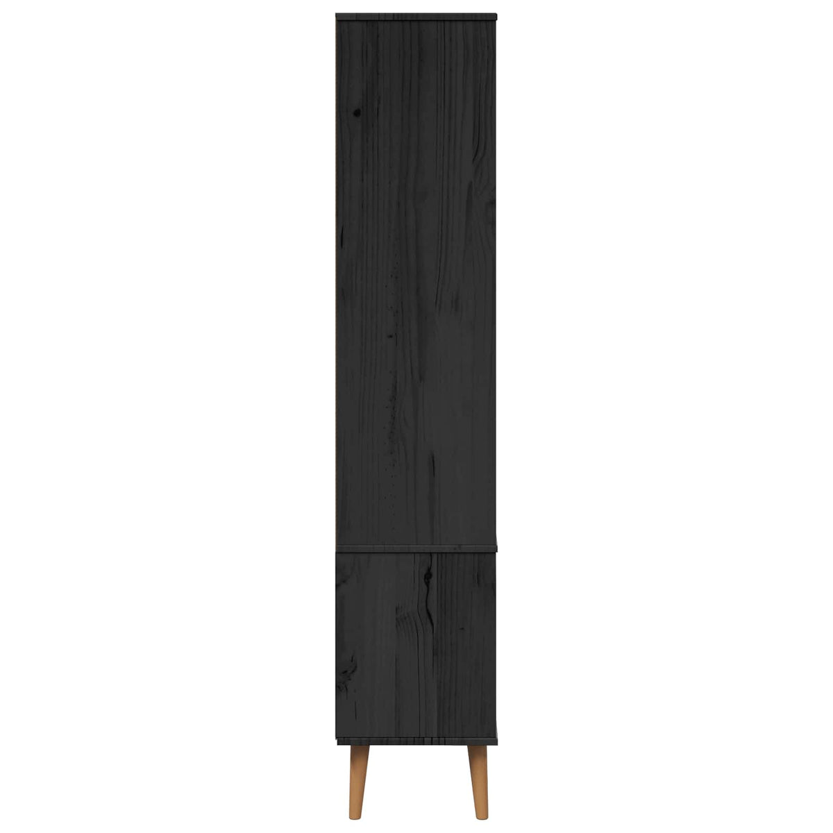 Glas Vitrine Skab MOLDE 90 x 35 x 175 cm Massivt fyrretræ Sort