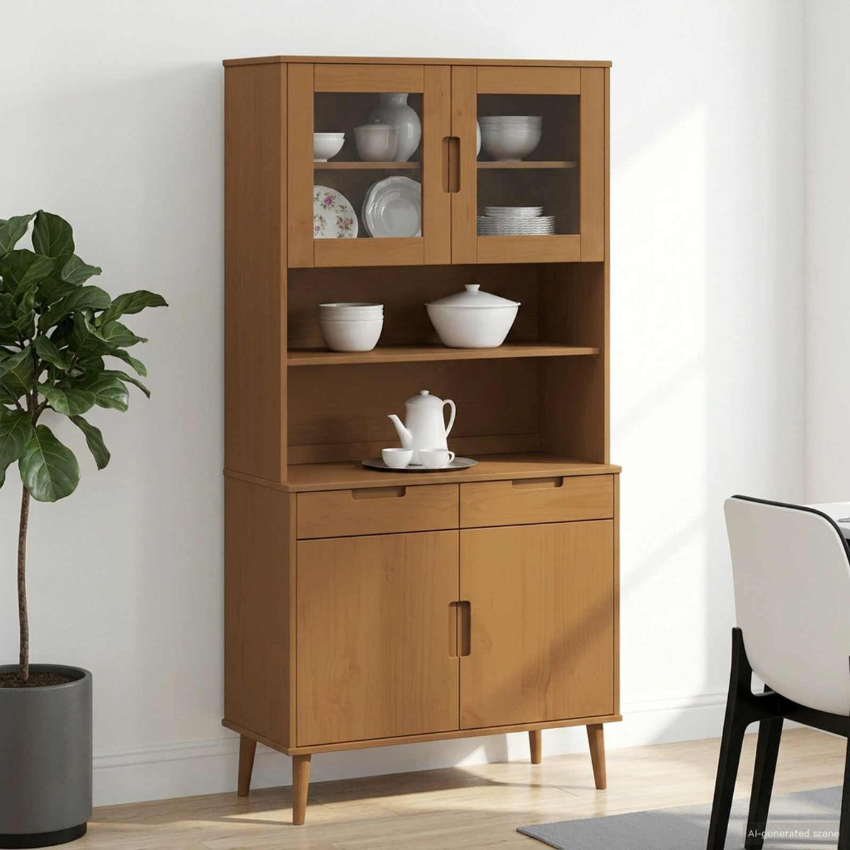 Skab MOLDE Karamel 90 x 35 x 100 cm Massivt fyrretræ