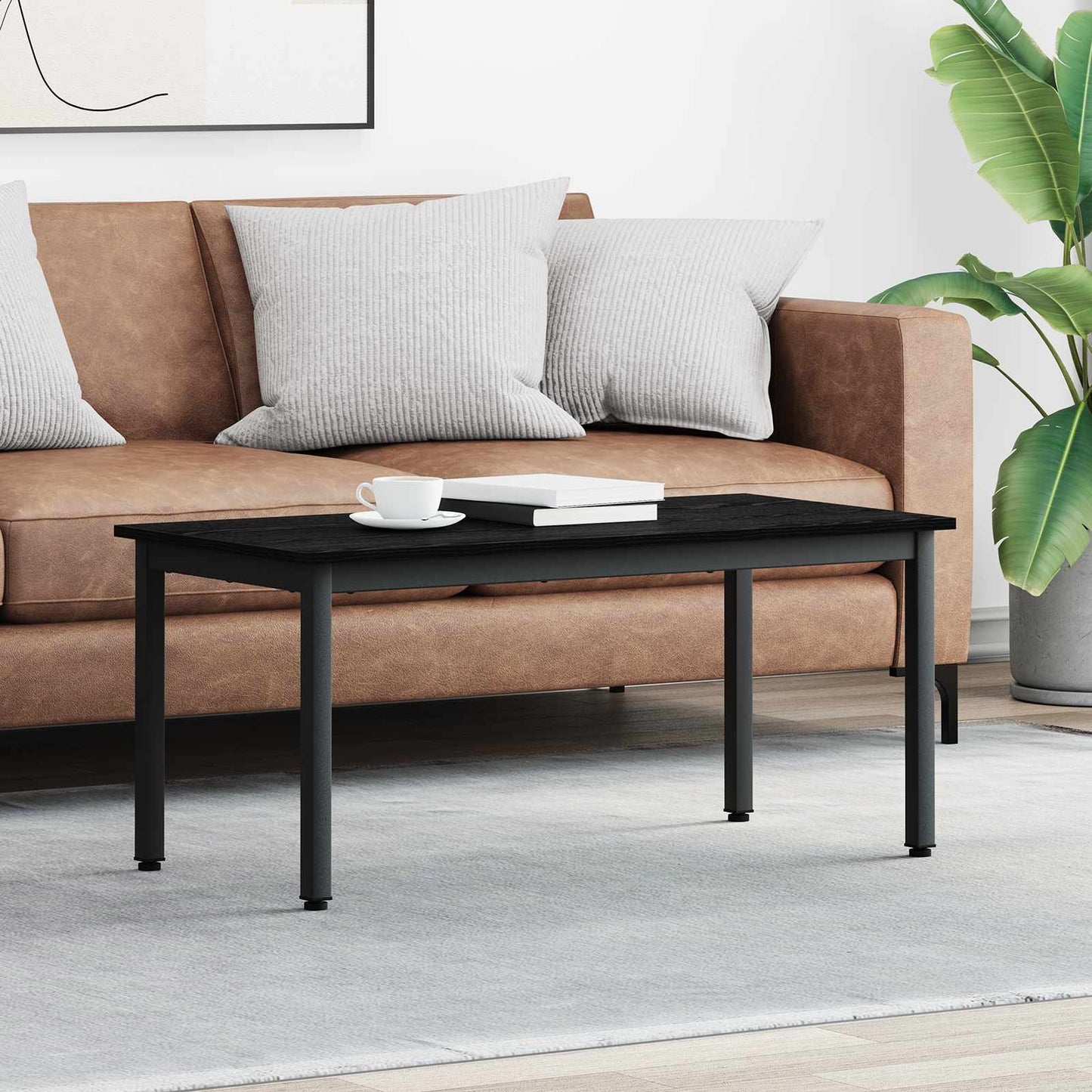 Sofabord Sort eg 100 x 50 x 45 cm Konstrueret træ