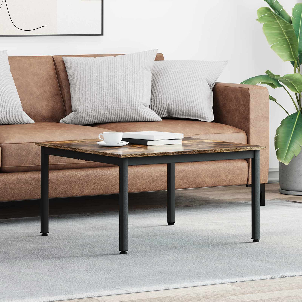 Sofabord Røget Eg 80 x 80 x 45 cm Konstrueret træ