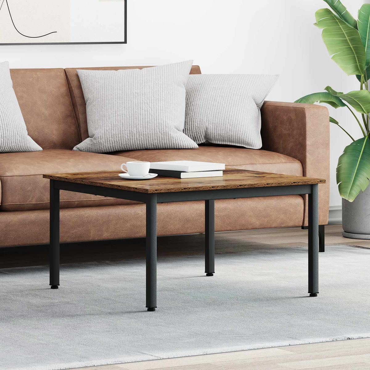 Sofabord Gammelt træ 80 x 80 x 45 cm Konstrueret træ