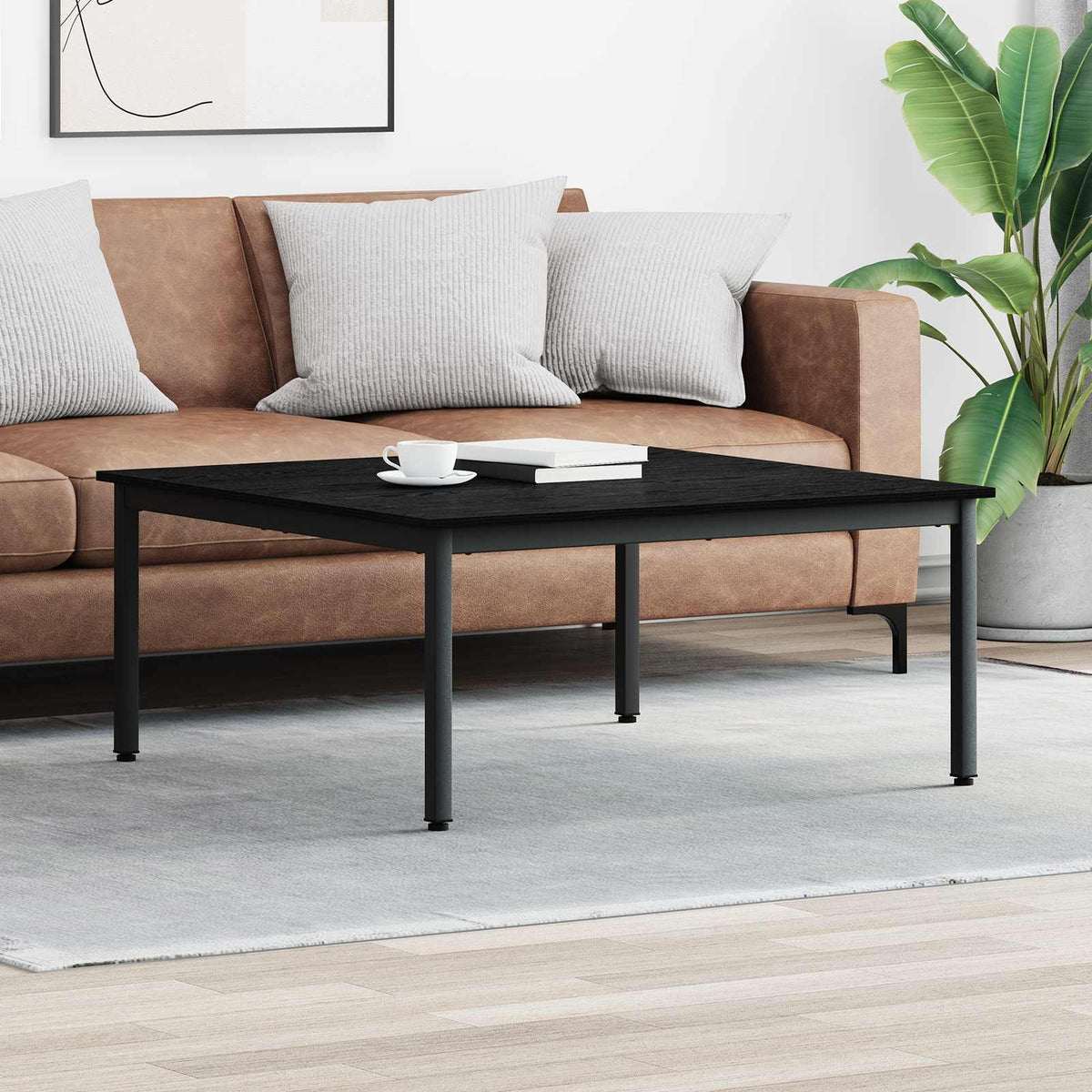 Sofabord Sort eg 100 x 100 x 45 cm Konstrueret træ