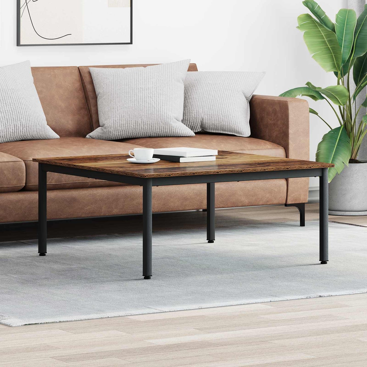 Sofabord Gammelt træ 100 x 100 x 45 cm Konstrueret træ