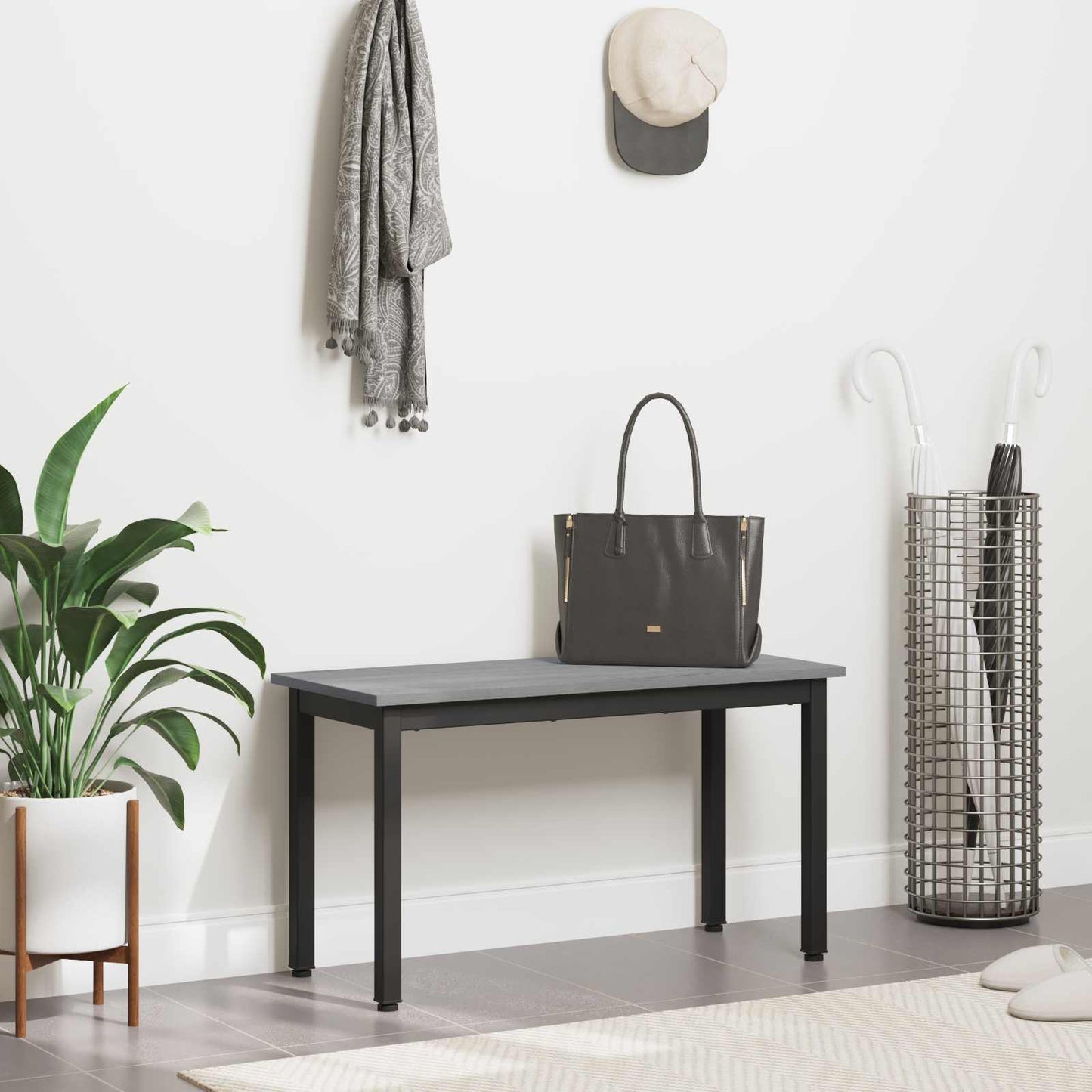 bænk Grå Sonoma 80 x 35 x 45 cm Konstrueret træ