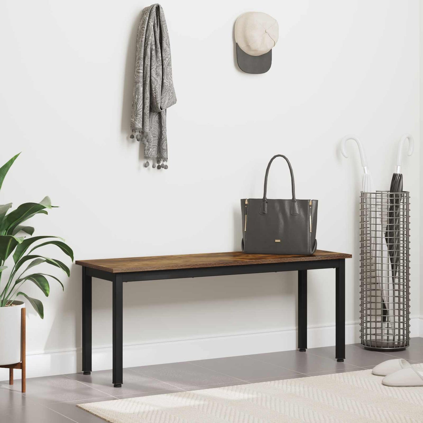 bænk Røget Eg 110 x 35 x 45 cm Konstrueret træ
