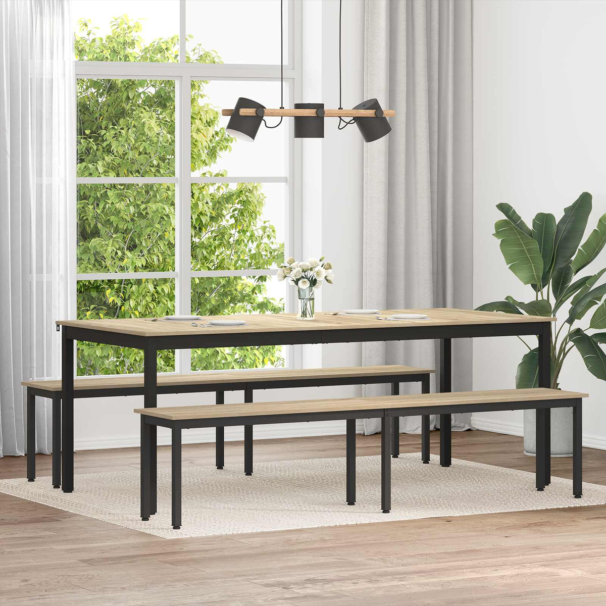 bænk Sonoma 200 x 35 x 45 cm Konstrueret træ