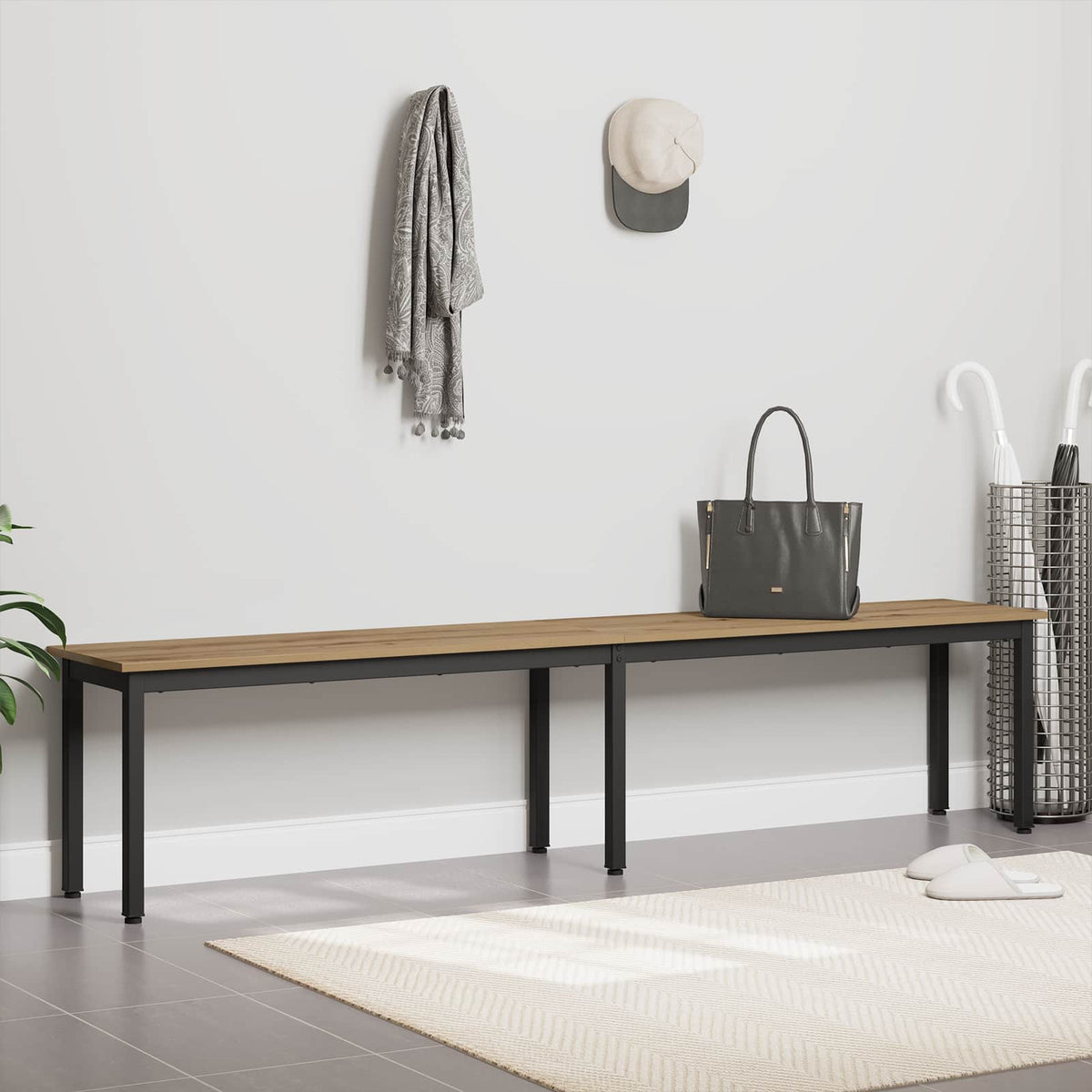bænk Artisan eg 200 x 35 x 45 cm Konstrueret træ