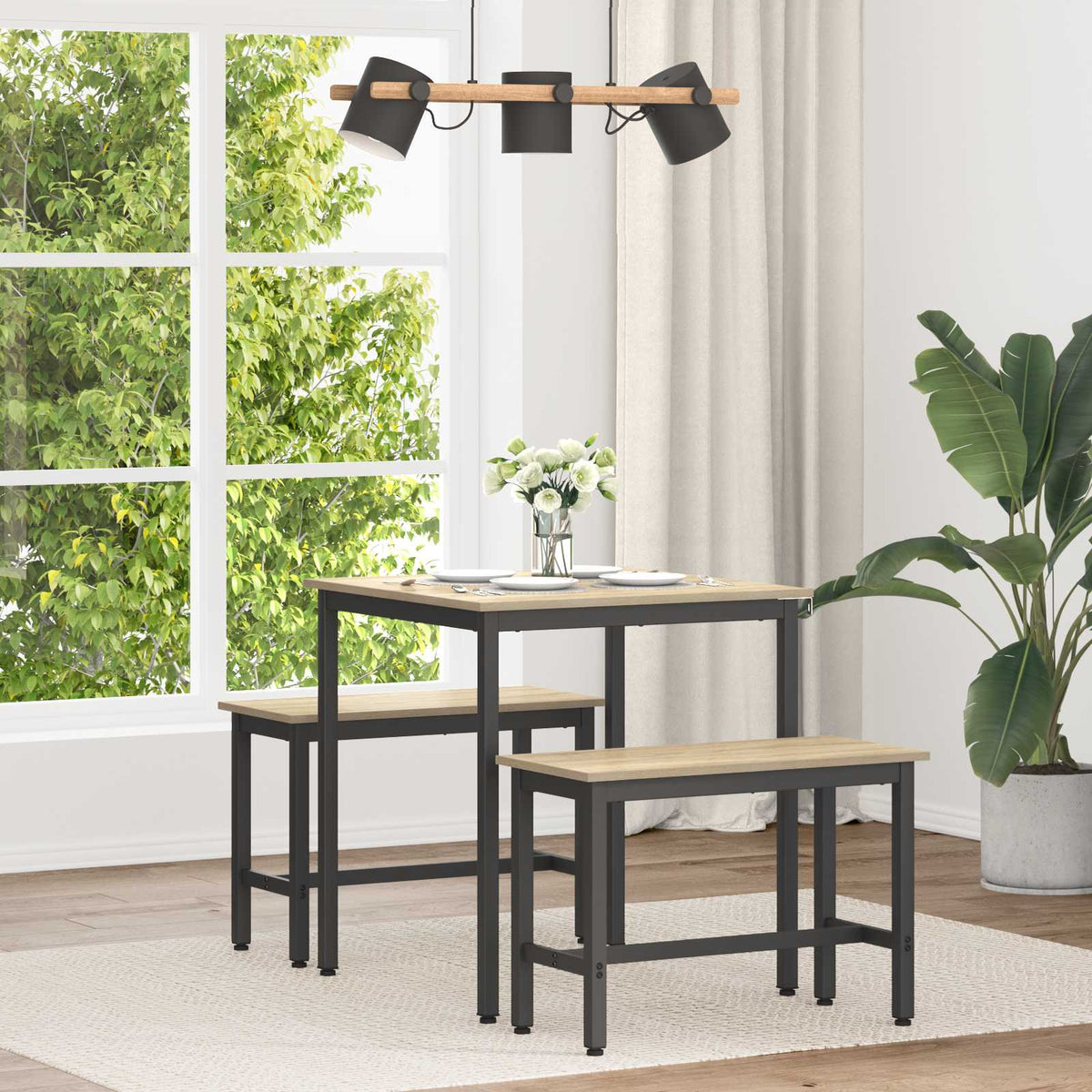 Spiseborde 70 x 70 x 75 cm Konstrueret træ Sonoma-eg Firkantet