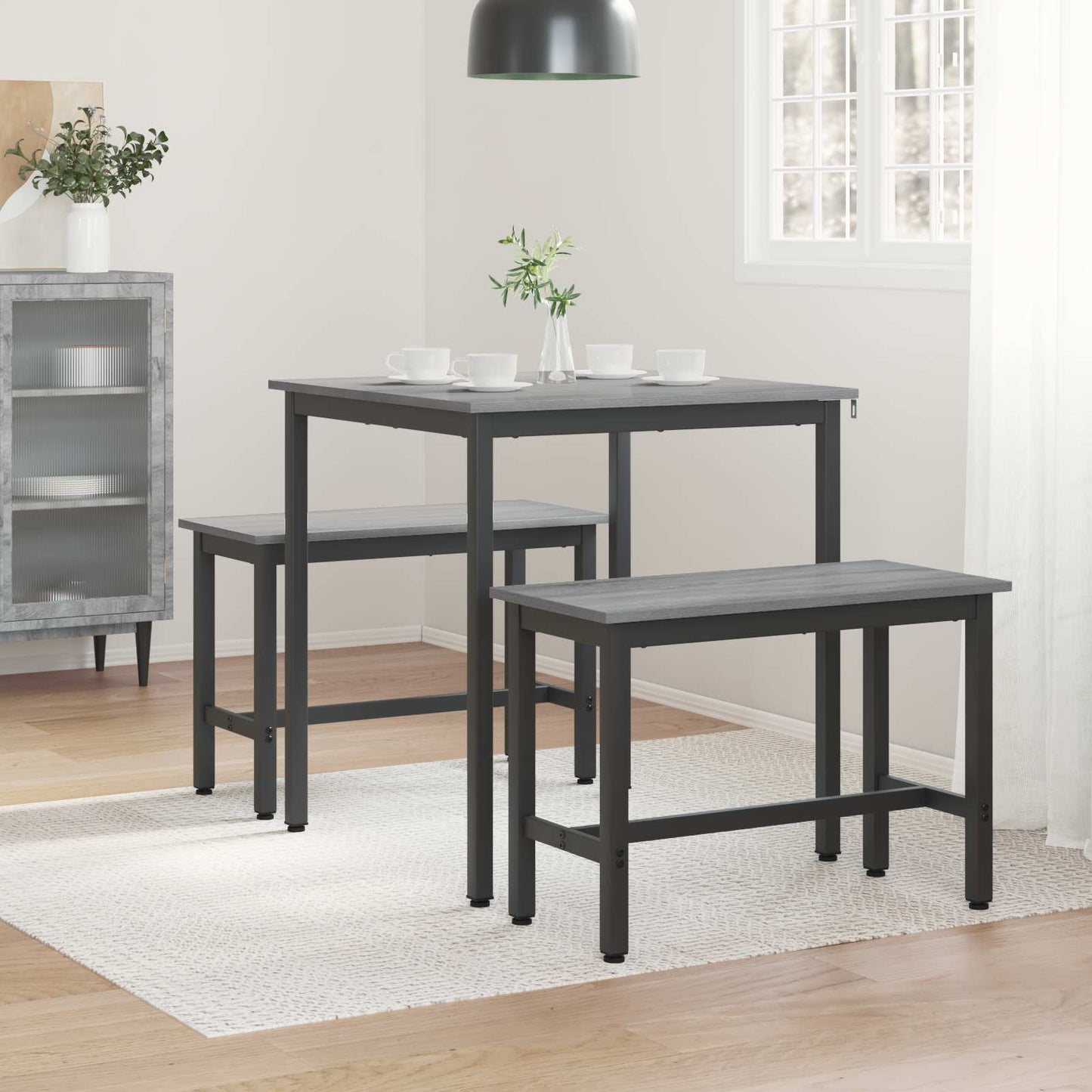 Spiseborde 70 x 70 x 75 cm Konstrueret træ Grå Sonoma Firkantet
