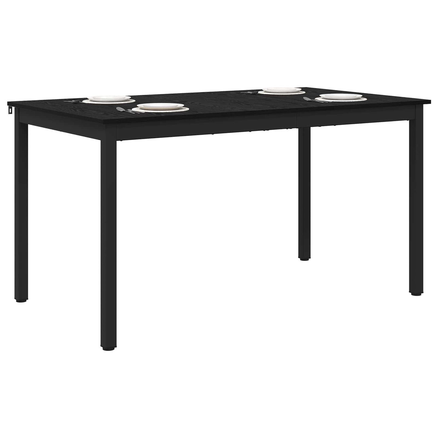 Spiseborde 140 x 80 x 75 cm Konstrueret træ Sort eg Rektangulær