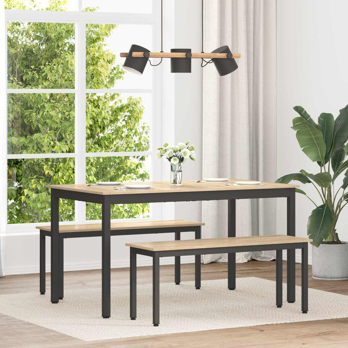 Spiseborde 140 x 80 x 75 cm Konstrueret træ Sonoma-eg