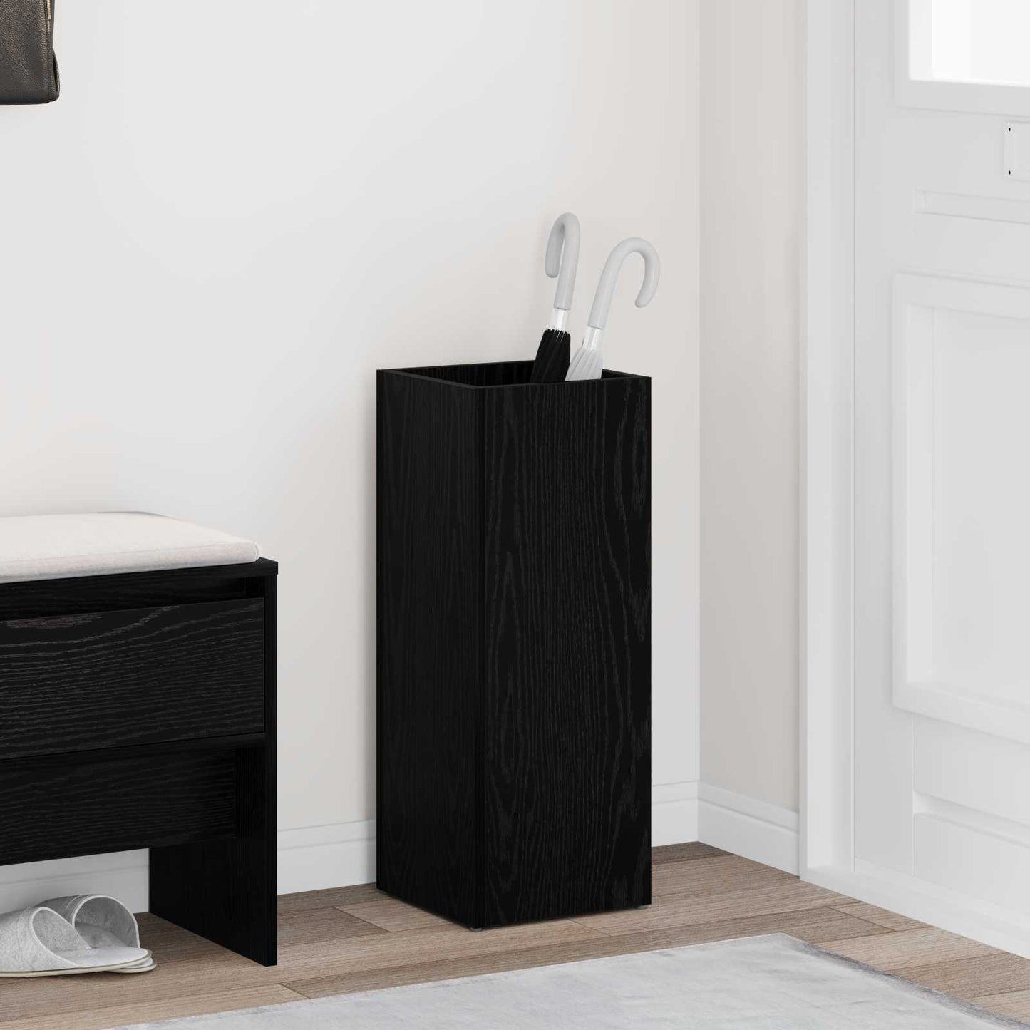 Parasolfod Sort eg 25 x 24,5 x 64 cm Konstrueret træ