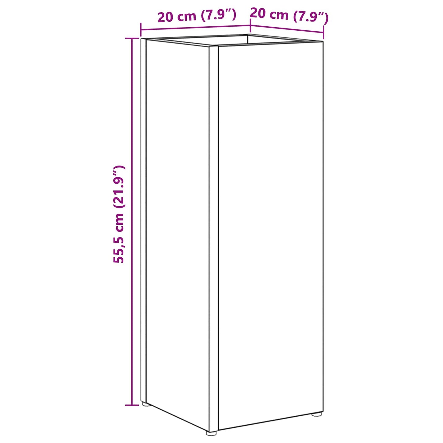 Parasolfod Sonoma eg 20 x 20 x 55,5 cm Konstrueret træ