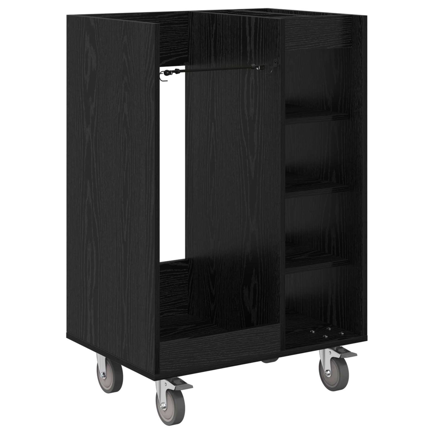 Golf Skab med hjul Ensfarvet Sort eg 65 x 45 x 98 cm