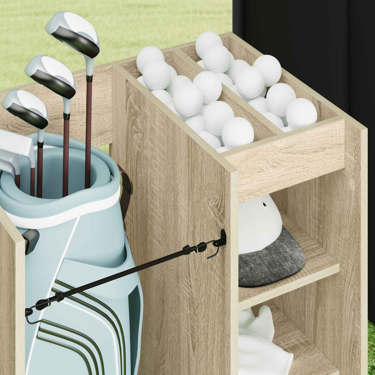 Golf Skab med hjul Ensfarvet Sonoma eg 65 x 45 x 98 cm