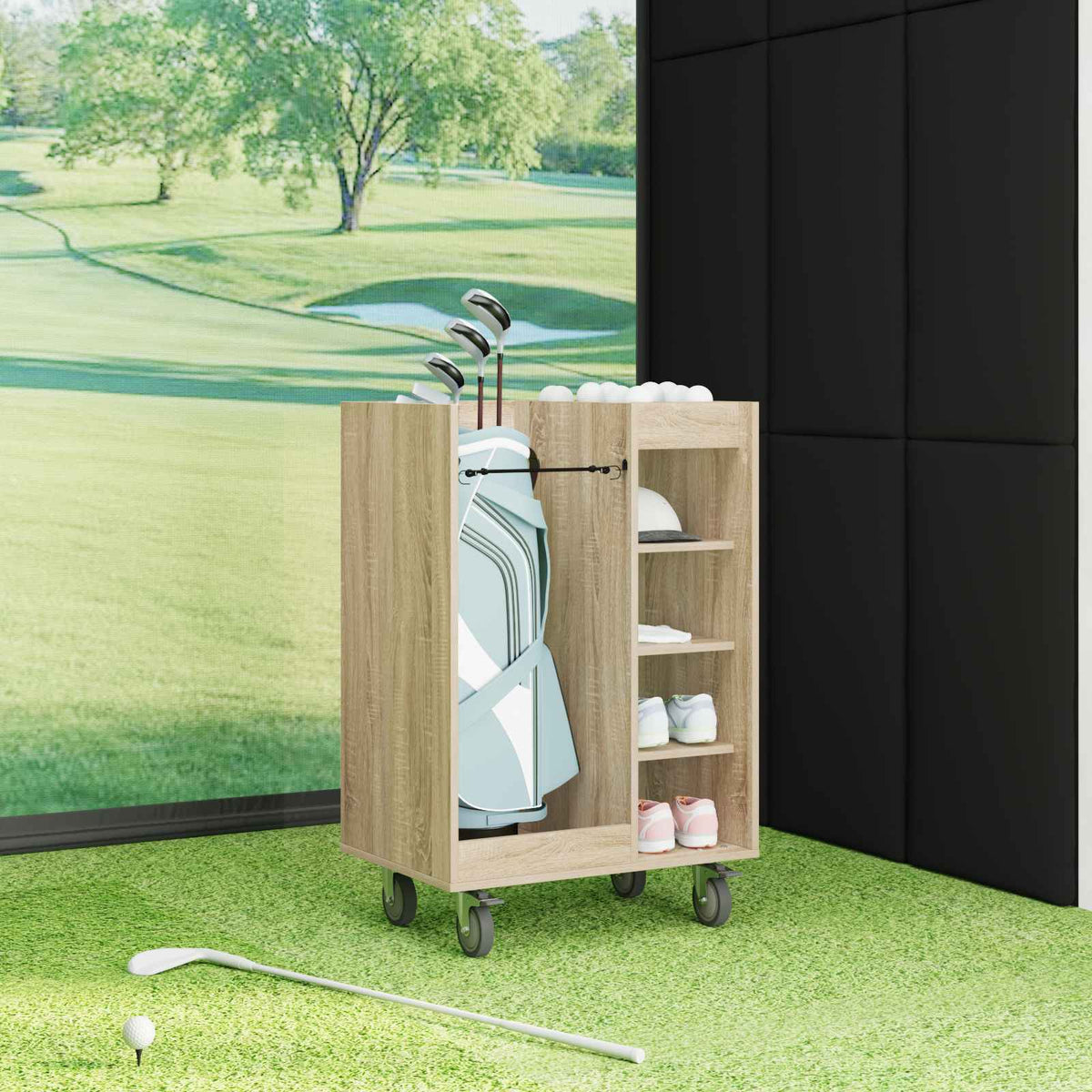 Golf Skab med hjul Ensfarvet Sonoma eg 65 x 45 x 98 cm
