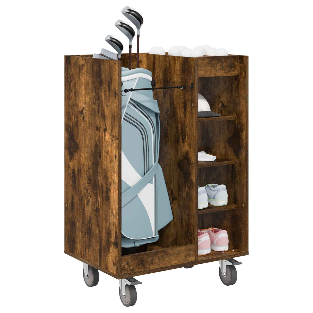 Golf Skab med hjul Ensfarvet Røget eg 65 x 45 x 98 cm