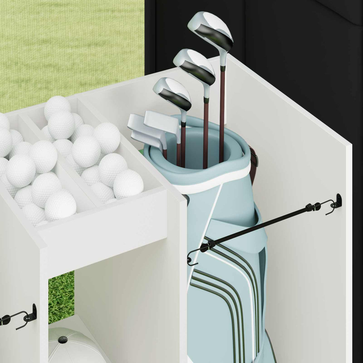 Golf Skab Ensfarvet Hvid 102 x 45 x 85,5 cm