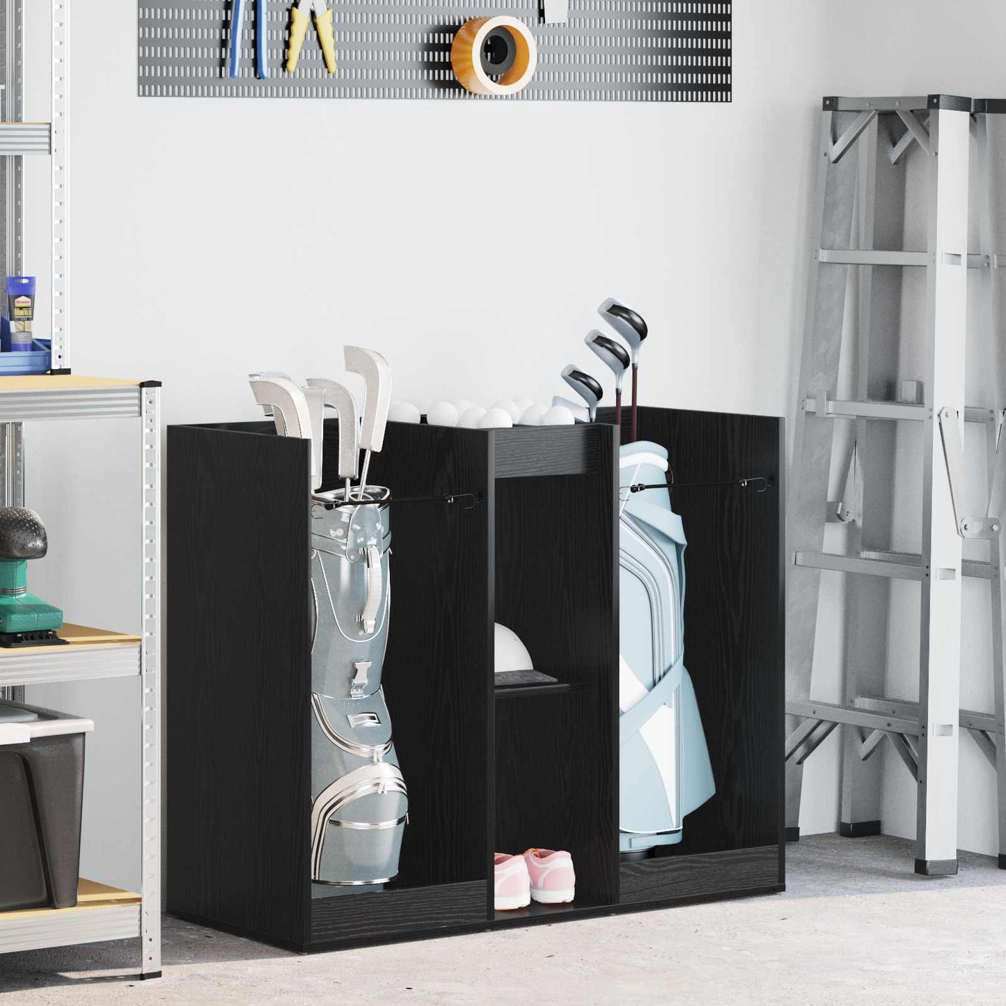 Golf Skab Ensfarvet Sort eg 102 x 45 x 85,5 cm