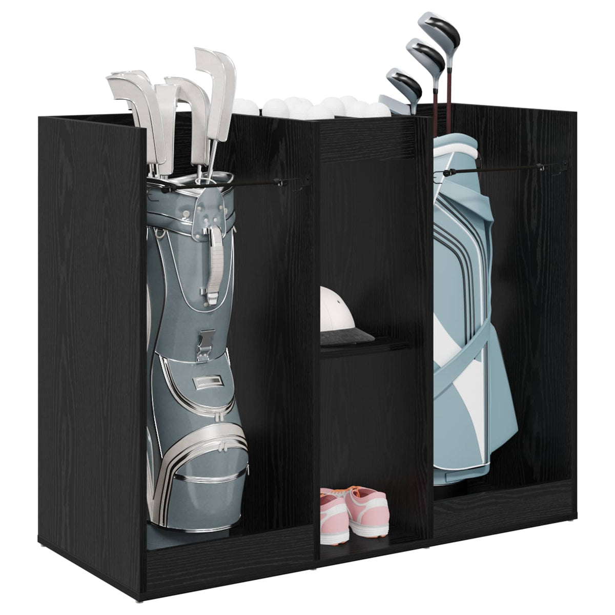 Golf Skab Ensfarvet Sort eg 102 x 45 x 85,5 cm