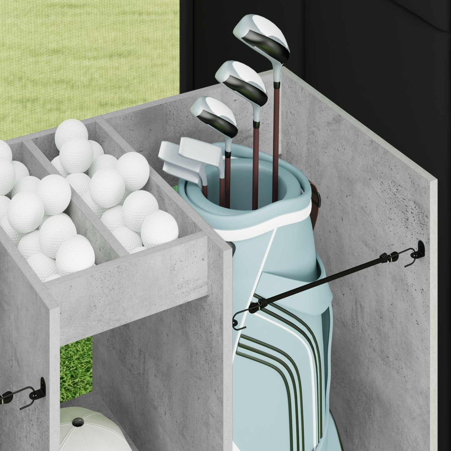 Golf Skab Ensfarvet Beton Grå 102 x 45 x 85,5 cm