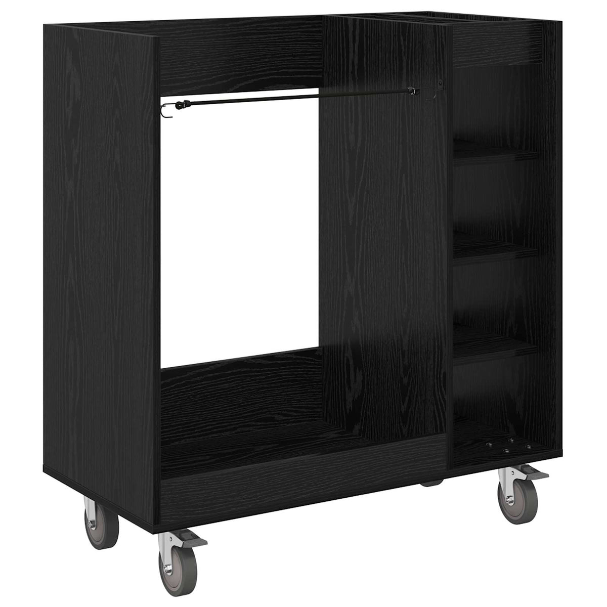 Golf Skab med hjul Ensfarvet Sort eg 90 x 45 x 98 cm