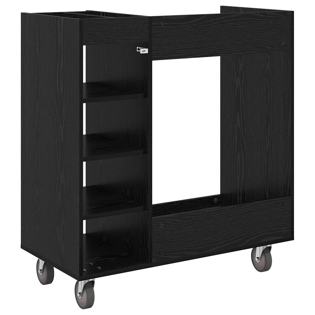 Golf Skab med hjul Ensfarvet Sort eg 90 x 45 x 98 cm