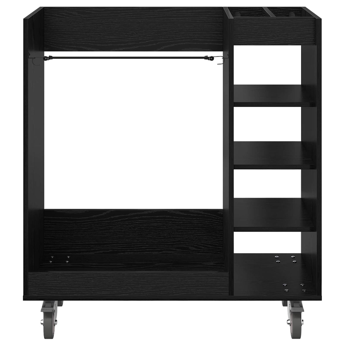 Golf Skab med hjul Ensfarvet Sort eg 90 x 45 x 98 cm