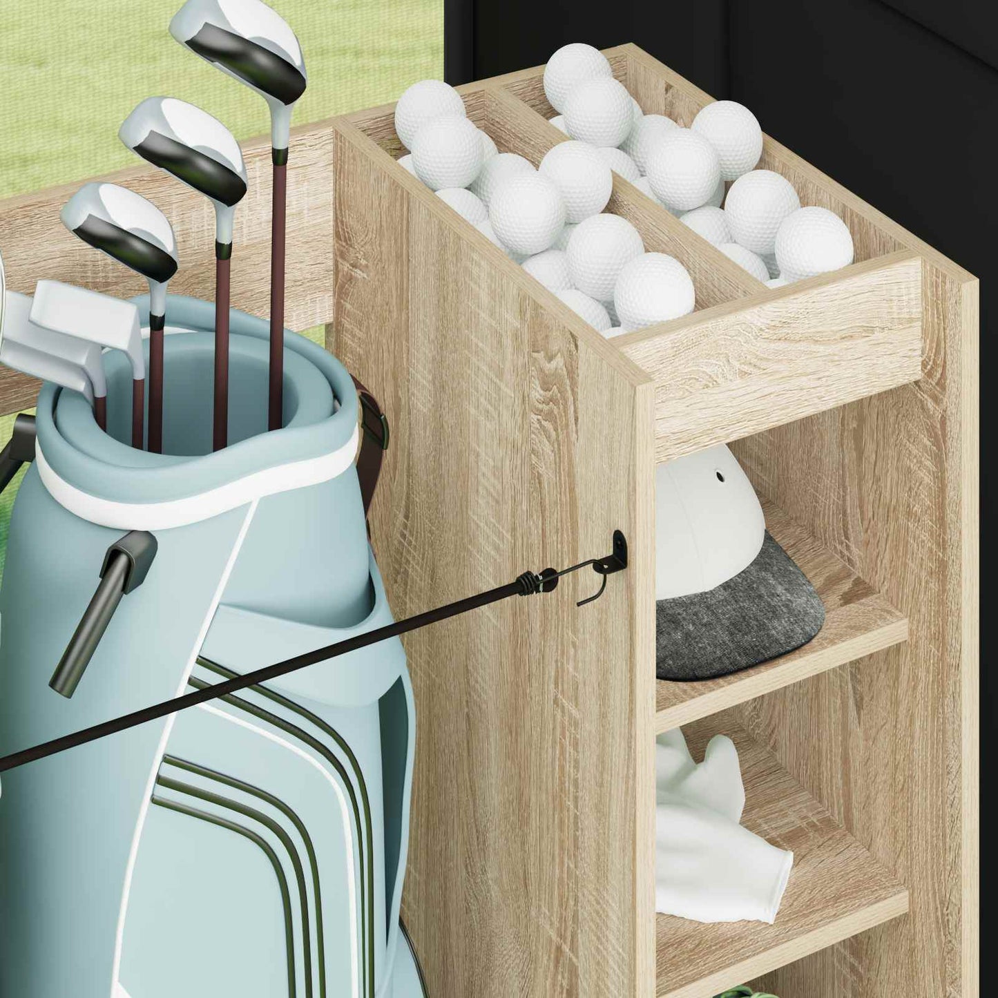 Golf Skab med hjul Ensfarvet Sonoma eg 90 x 45 x 98 cm