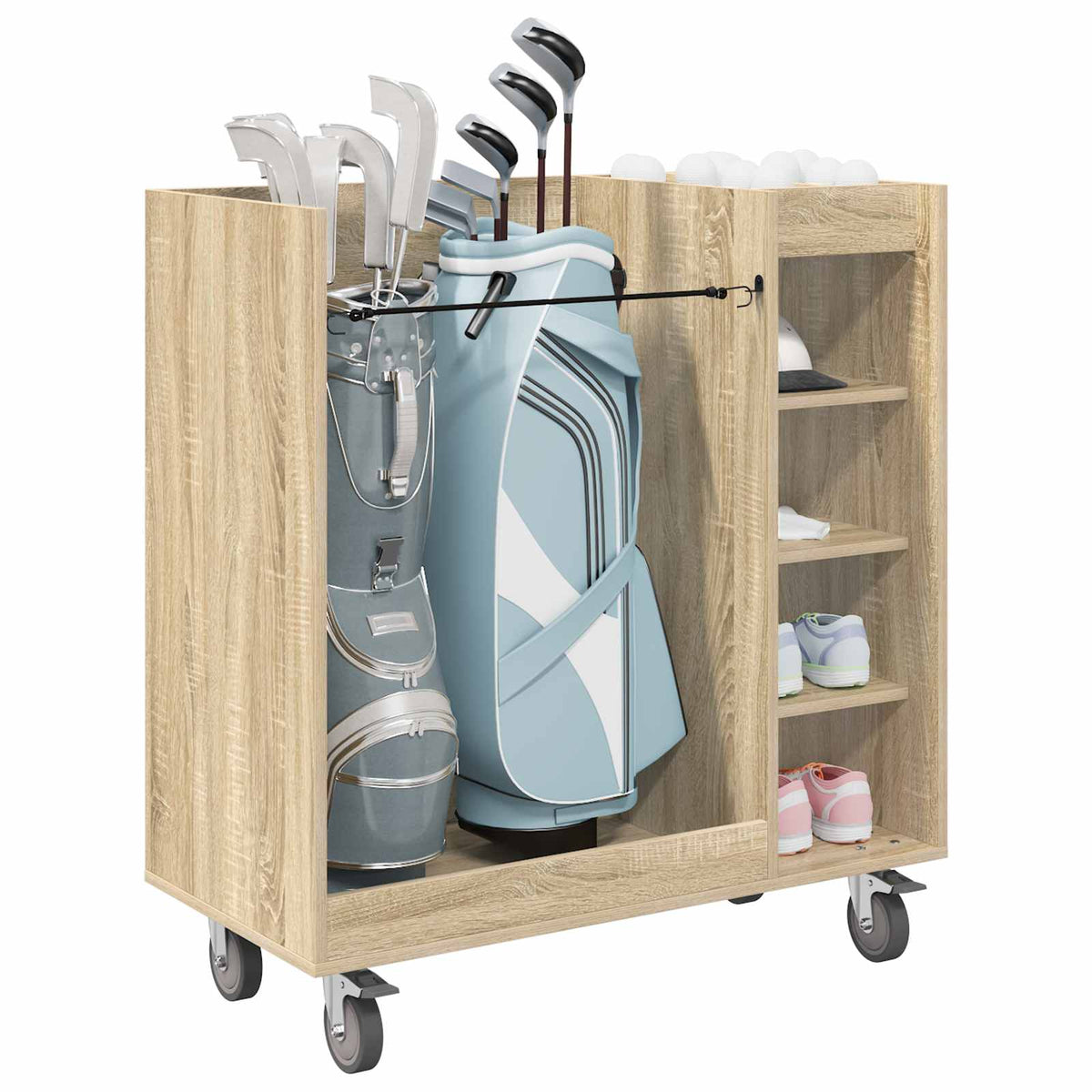 Golf Skab med hjul Ensfarvet Sonoma eg 90 x 45 x 98 cm