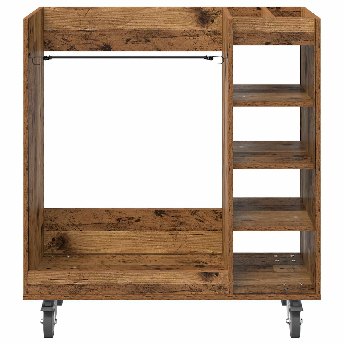 Golf Skab med hjul Ensfarvet Gammelt træ 90 x 45 x 98 cm