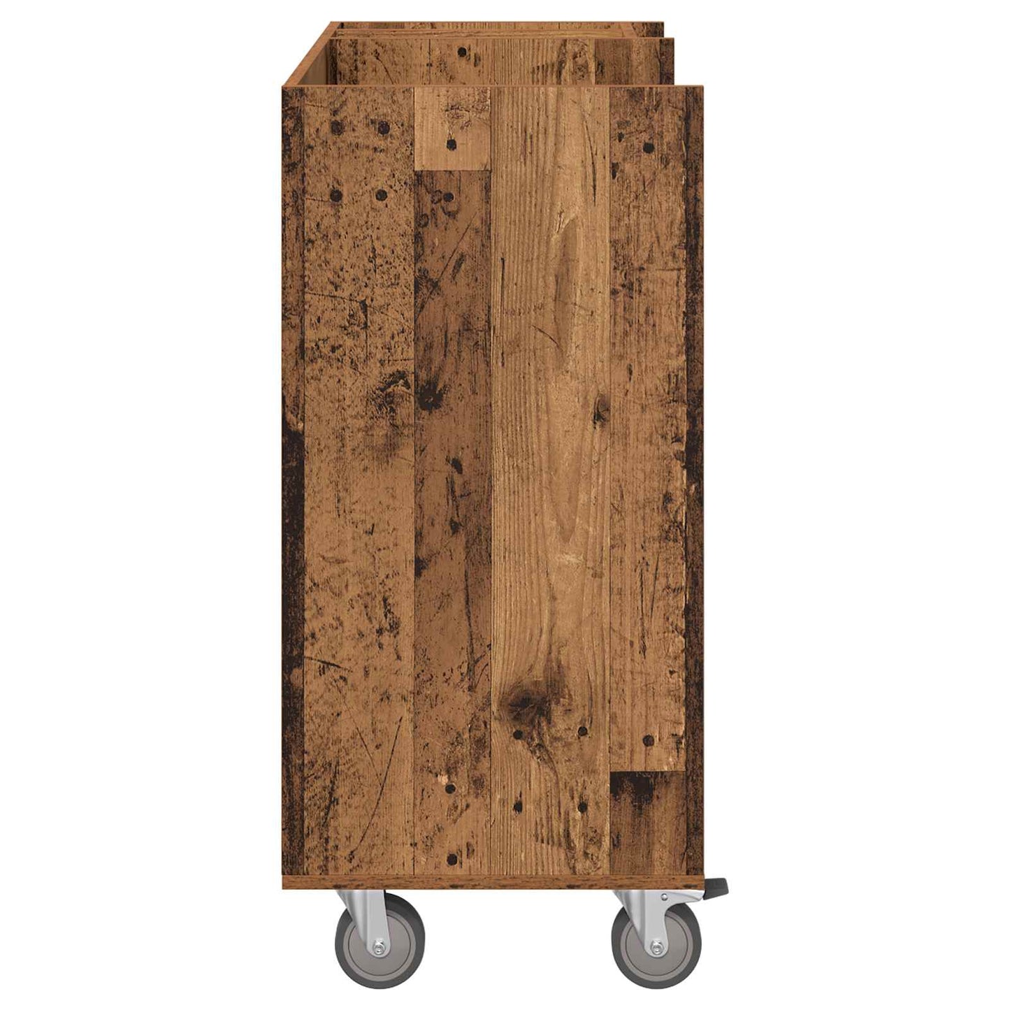 Golf Skab med hjul Ensfarvet Gammelt træ 90 x 45 x 98 cm
